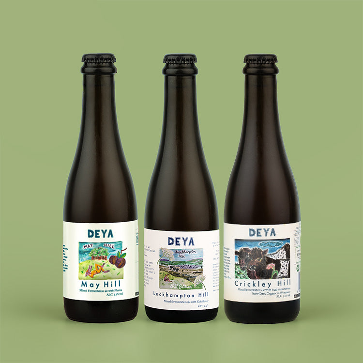 3 x 375ml bottles of DEYA Mixed Fermentation beer inc May Hill, Leckhampton Hill. Crickley Hill