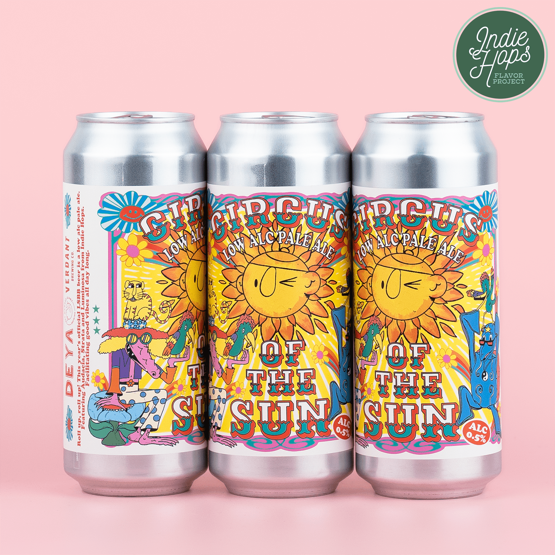 3 X 500ML CAN OF DEYA CIRCUS OF THE SUN LOW ALCOHOL PALE ALE