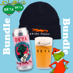 DEYA Drink Fresh Beanie Bundle inc 500ml can of Steady Rolling Man, Drink Fresh Beanie and Black Croc Half Pint Glass