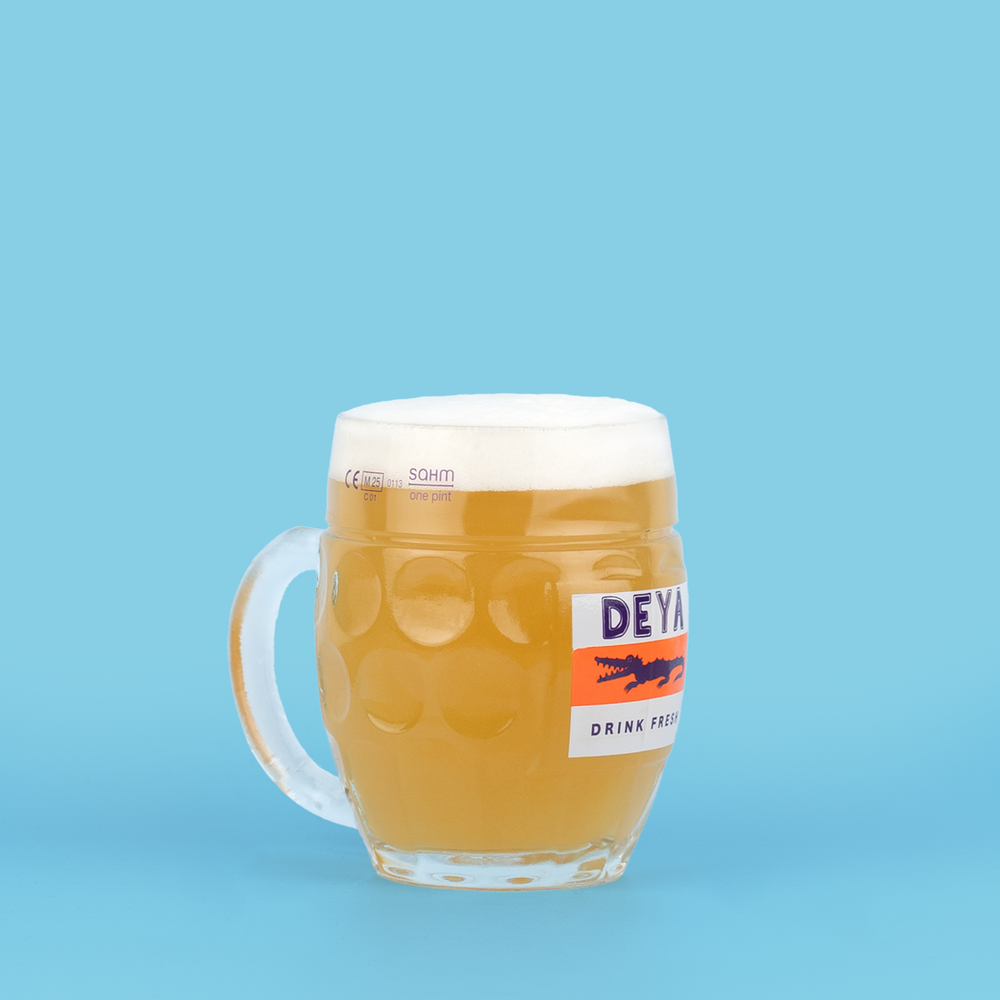 DEYA Drink Fresh Dimpled Glass Pint Tankard - back