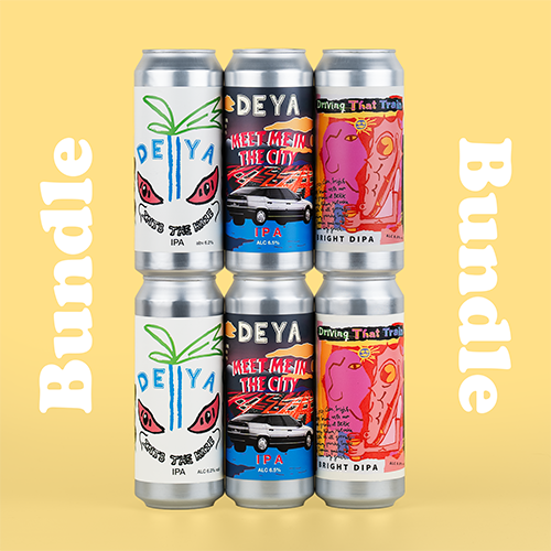 DEYA Mixed Pack inc 2 x Into The Haze IPA, 2 x Meet Me In The City IPA and 2 x Driving That Train x Beak IPA