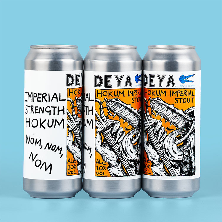 3 x 500ml cans of DEYA Imperial Hokum, Imperial Stout
