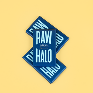 RAW HALO DARK 76% CHOCOLATE BAR