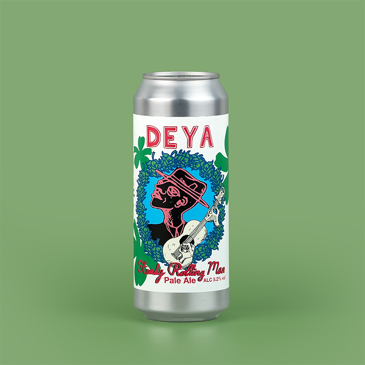 500ml can of DEYA Steady Rolling Man Pale Ale- Limited Edition Label White