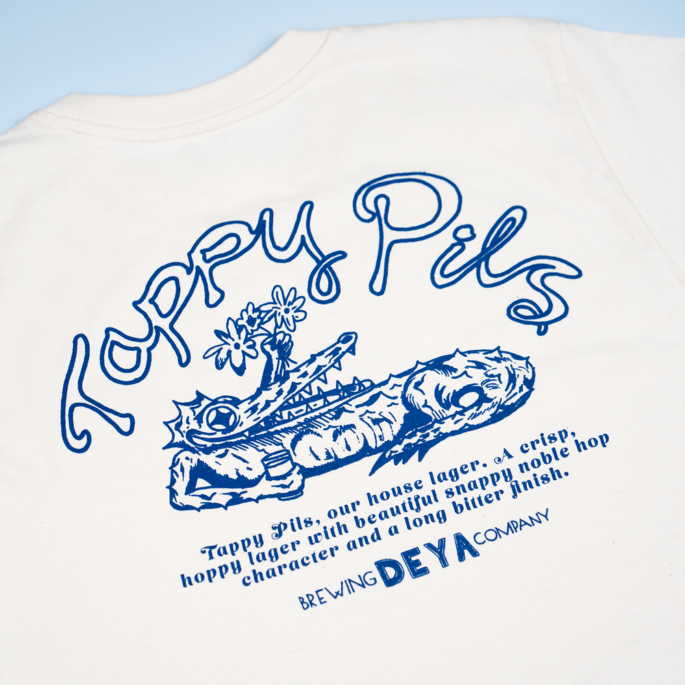 DEYA Tappy Pils T Shirt Back Design Close Up