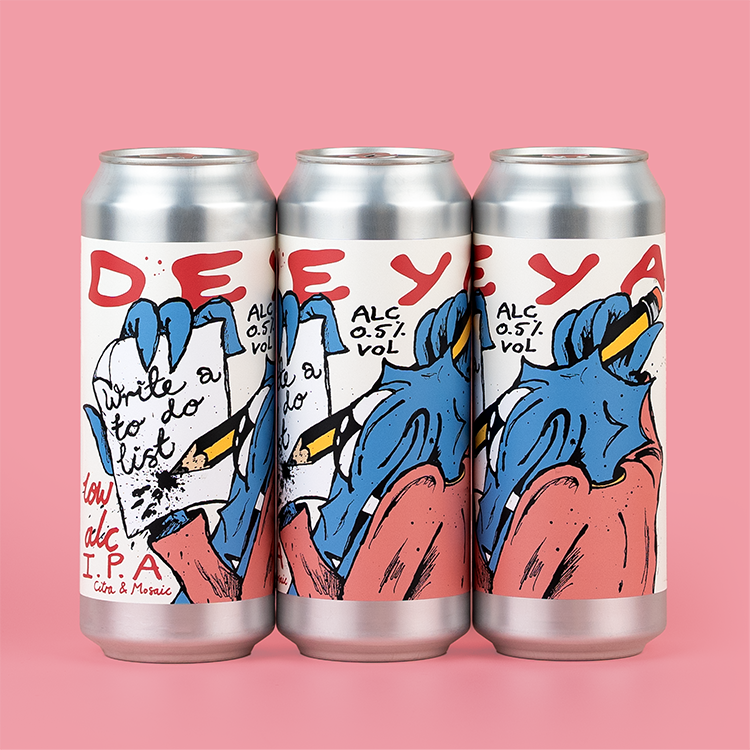 3 x 500ml Can of DEYA Write A To Do List Low Alc IPA